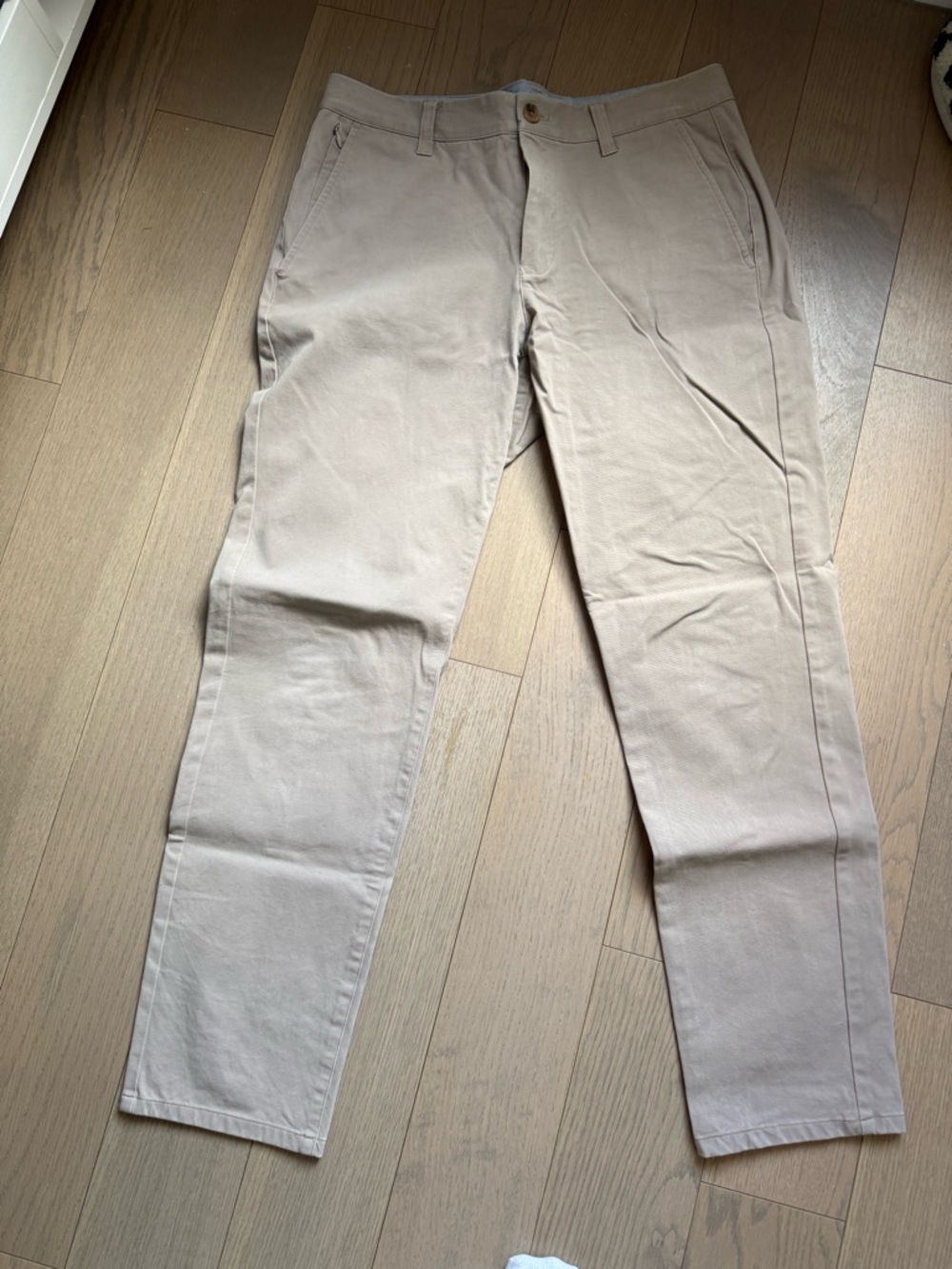 Bonobos Beige Chino Pants with Blue Floral Lining